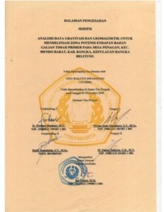 ANALISIS DATA GRAVITASI DAN GEOMAGNETIK UNTUK MENDELINIASI ZONA POTENSI ...